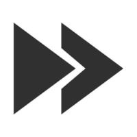 double right arrows direction forward digital button silhouette style icon vector