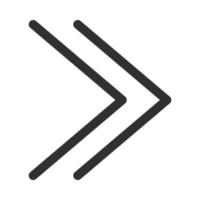 double right arrows direction forward button silhouette style icon vector