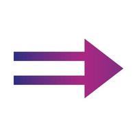 arrow direction related icon right pointed orientation gradient style vector