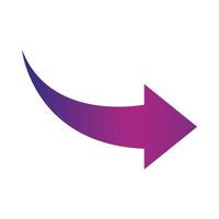 arrow indicates the direction curved gradient style icon vector