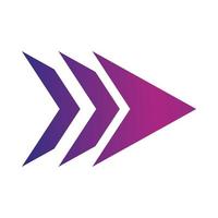 double right arrows direction forward button gradient style icon vector