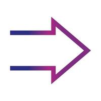 arrow direction related icon right pointed orientation gradient style vector