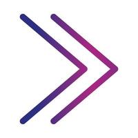 double right arrows direction forward button gradient style icon vector
