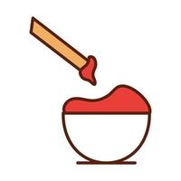 fast food french fries with sauce dinner and menu tasty meal and unhealthy line and fill icon vector