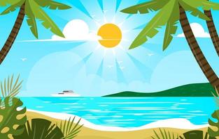 Flat Summer Scenery Background vector