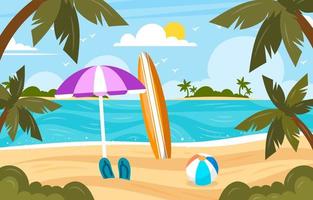 Summer Beach Scenery Background vector