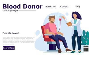 Blood Donor Landing Page vector