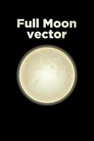 Vector illustration of full moon on black background