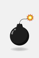 Bomb vector illustration design with burning wick