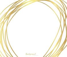 Hand drawn circle gold line background vector