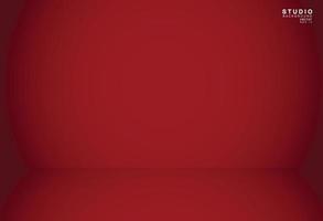 Empty red color studio room background vector