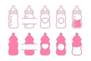 Vector newborn baby plastic water bottle Leave space for adding text Isolated on background