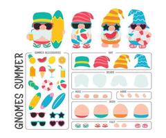 Gnomes Summer Vector objects for designing gnomes and objects they hold