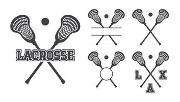 Palos de lacrosse símbolo icono ilustración vectorial monograma de lacrosse aislar sobre fondo blanco vector
