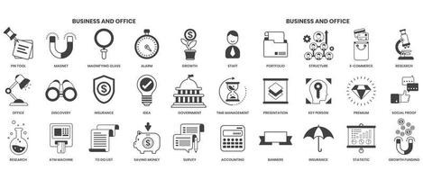 Business icons set for business vector