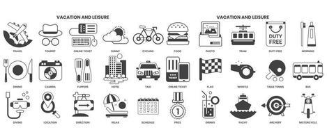 Vacation icons set for business vector