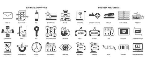 iconos de negocios establecidos para negocios vector