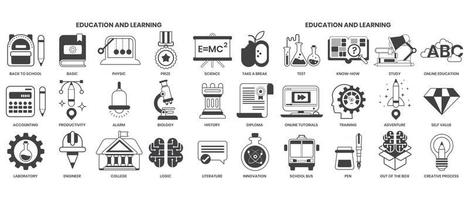 education icons set for business vector