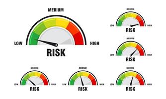 High risk concept on speedometer vector illustration Speedometer icon Colorful infographic gauge element vector