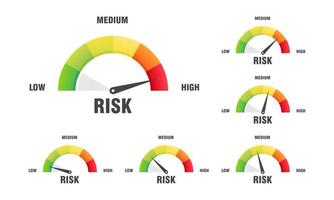 High risk concept on speedometer vector illustration Speedometer icon Colorful infographic gauge element vector