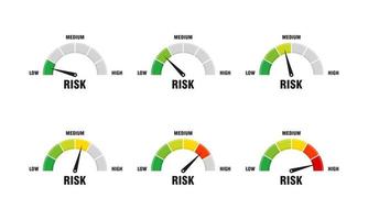 High risk concept on speedometer vector illustration Speedometer icon Colorful infographic gauge element vector