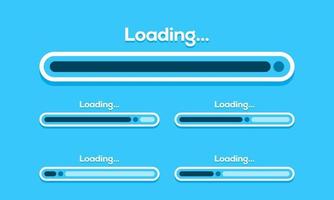 set of Loading bar vector illustration Progress visualization Loading status collection Web design elements Loading Infographic vector template