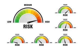 High risk concept on speedometer vector illustration Speedometer icon Colorful infographic gauge element vector