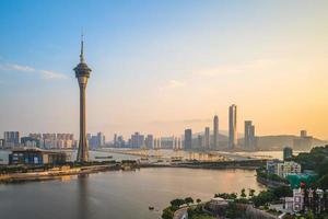 paisaje de macao en west bay lake en china foto