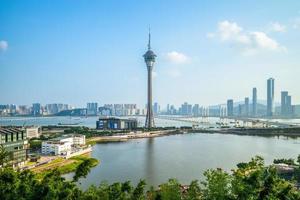 Scenery of Macau at West Bay Lake in China photo