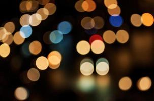 Abstract glitter bokeh from car lights to riot at night beautiful for the background photo