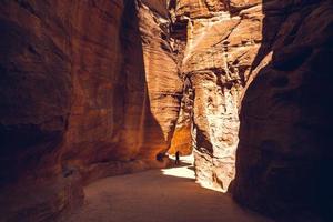 The Siq, the main entrance to Petra in Jordan photo
