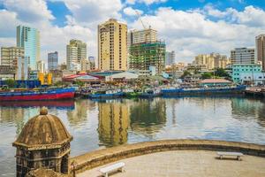 View of Manila by Pasig River from Santiago Fort in the Philippines photo