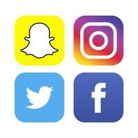 conjunto de iconos y logotipos de redes sociales instagram facebook snapchat twitter