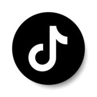 tiktok logo black mobile social media icon vector