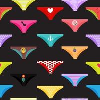 Multicolored Briefs Pants Collection Seamless Pattern Background vector