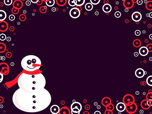 Festive Christmas Snowman Border