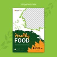 Healthy food poster template vector