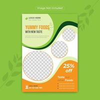 Food Element Creative Green Healthy Food Restaurant Promotion Flyer vector