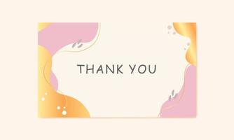 Thank You Card With Gold Liquid vector