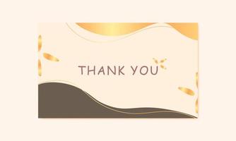 Thanks Card With Gold And Brown vector