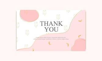 Pink Luxury Thankyou card vector