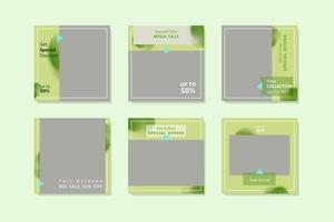 Social Media Post Template Green Color vector