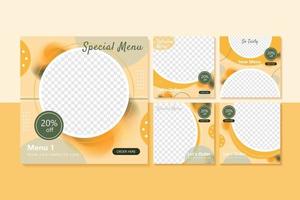 Social Media Post Template Orange and Green vector