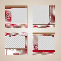 Social Media Post Template Red and Brown Color vector