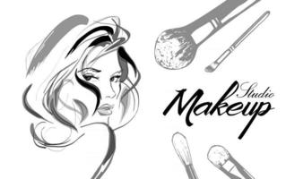 Makeup artist business card Vector template