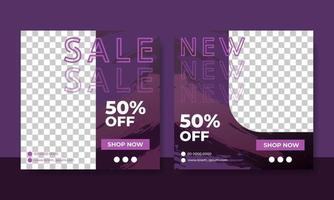 Flyer or social media post template fashion themed vector