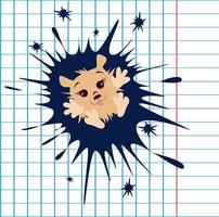 Vector image of a hedgehog in the form of a BLOB from a series of illustrations with a hedgehog