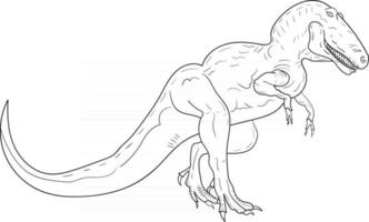 outline tyranosaurus rex perfect for coloring page vector