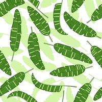 Exotic banana leaves Seamless pattern vector