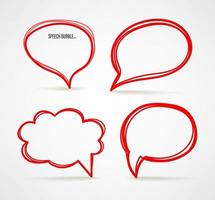 Abstract speech bubble set isolated on white vector